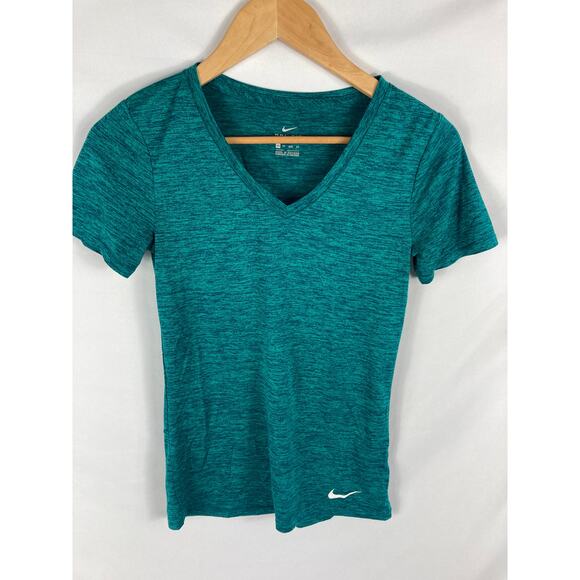 Nike Dri Fit Training Tshirt Teal Green Blue Size XS - Picture 2 of 5
